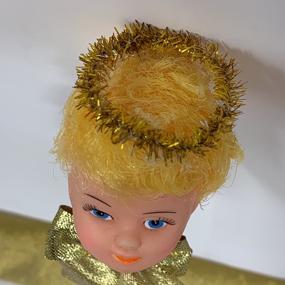 9” angel w/ halo doll head on pick vintage - Picture 3 of 16
